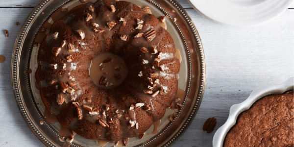 Butternut squash coffee cake with maple glaze