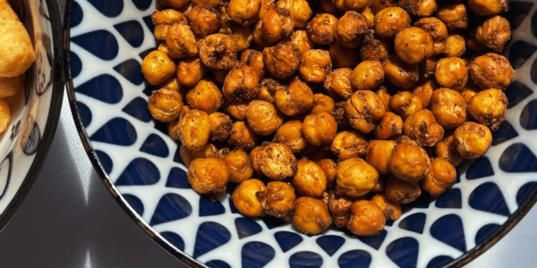 Bowl of roasted chickpeas